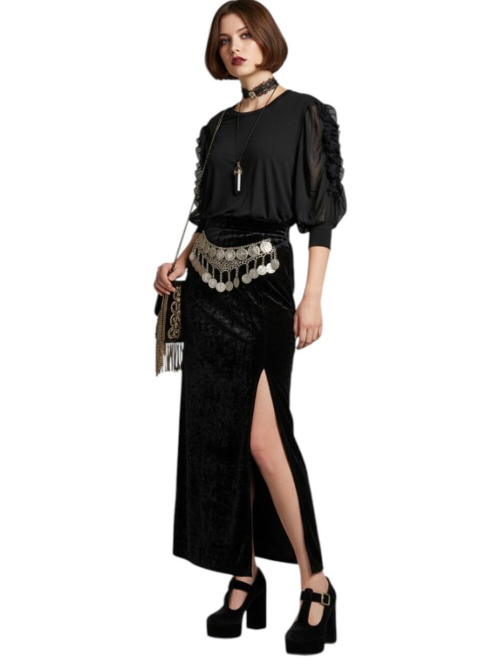 Philosophy Woman NEW Plus 2X Top Blouse Black Ruffle Sheer Short Sleeve Stretch